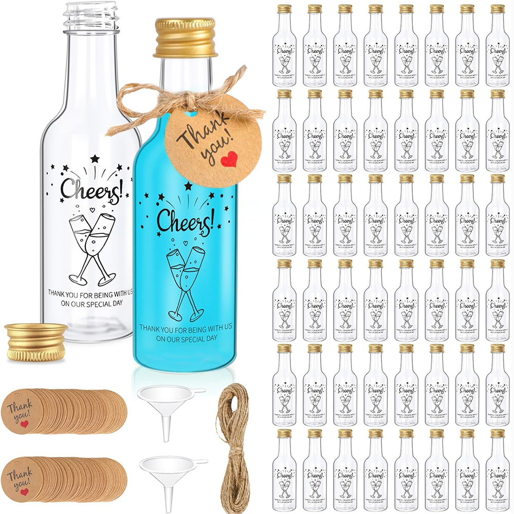 Water Bottle Blank - Lot de 50 mini-bouteilles à liqueur,