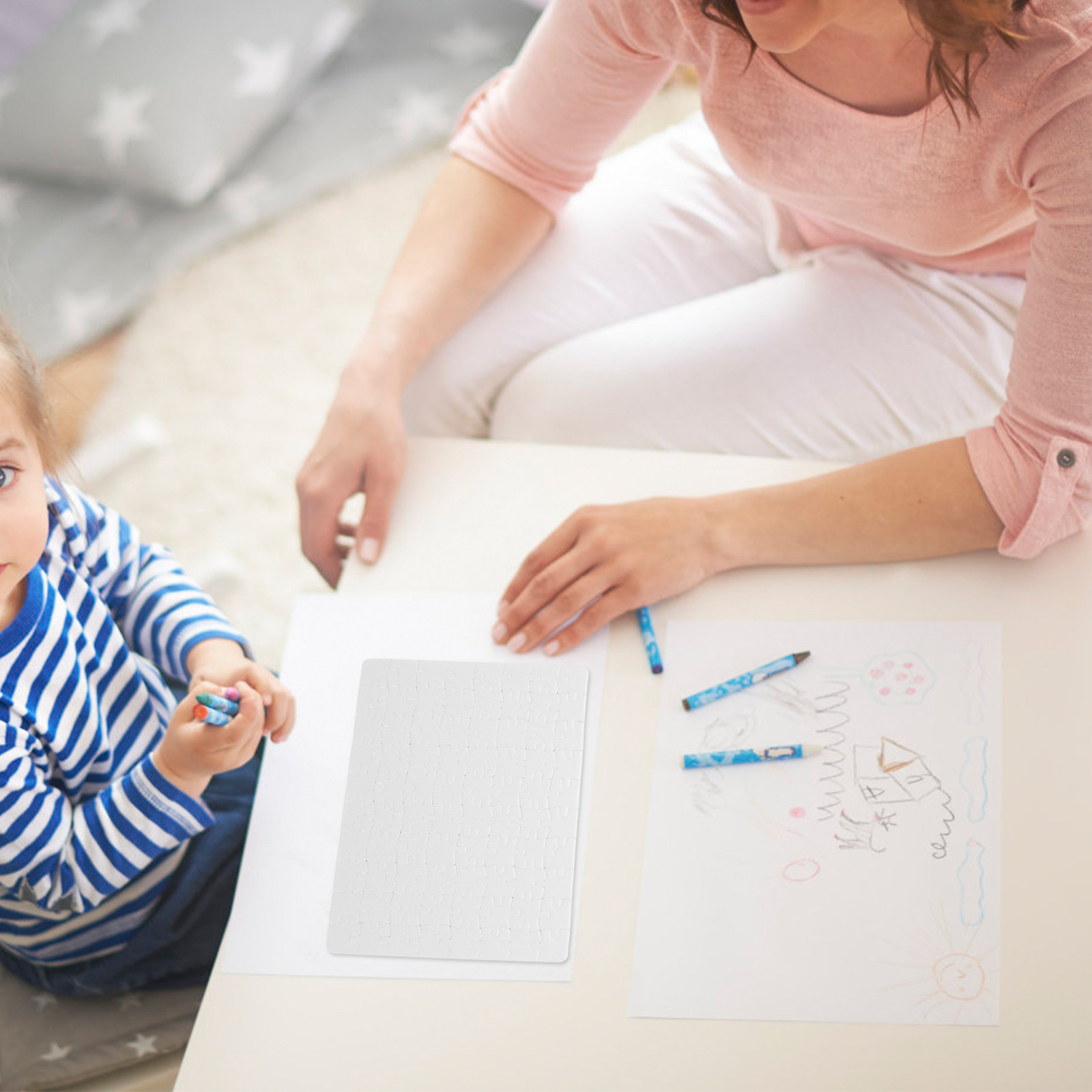 4 planches de puzzles vierges, - Puzzle Blank White avis et prix